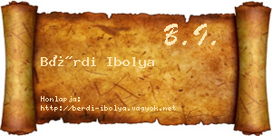 Bérdi Ibolya névjegykártya